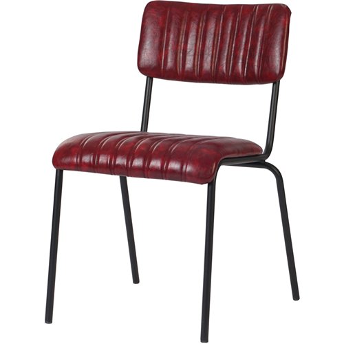 Modern Bistro Dining Chair Dining Chair with PU Leather Seat Red 460x565x795mm | Stalwart DA-TGS010