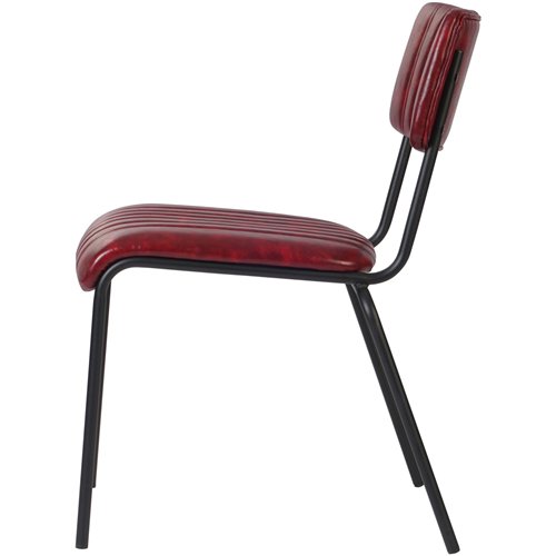 Modern Bistro Dining Chair Dining Chair with PU Leather Seat Red 460x565x795mm | Stalwart DA-TGS010