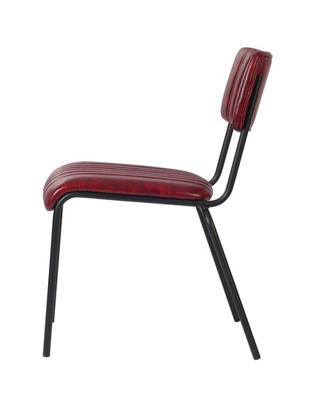 Modern Bistro Dining Chair Dining Chair with PU Leather Seat Red 460x565x795mm | Stalwart DA-TGS010