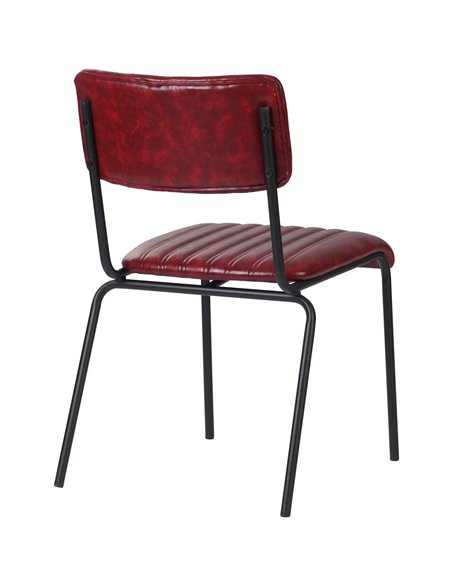 Modern Bistro Dining Chair Dining Chair with PU Leather Seat Red 460x565x795mm | Stalwart DA-TGS010