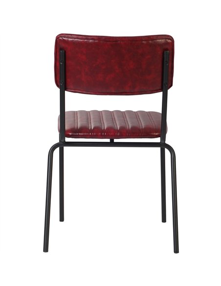 Modern Bistro Dining Chair Dining Chair with PU Leather Seat Red 460x565x795mm | Stalwart DA-TGS010