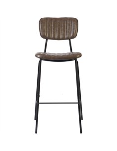 Modern High Bar Stool with PU Leather Seat Grey 460x540x1140mm | Stalwart DA-TGS102 2