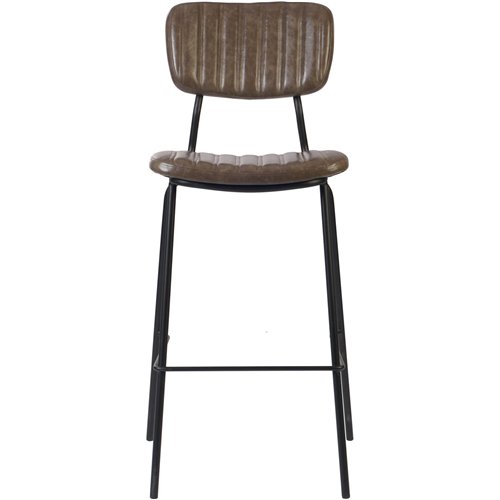Modern High Bar Stool with PU Leather Seat Grey 460x540x1140mm | Stalwart DA-TGS102