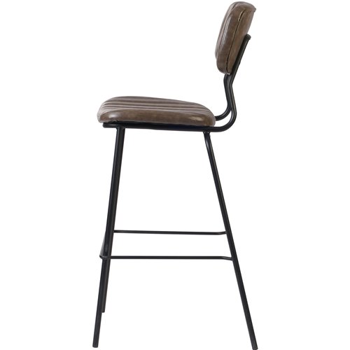 Modern High Bar Stool with PU Leather Seat Grey 460x540x1140mm | Stalwart DA-TGS102