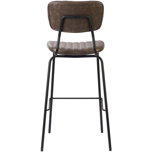 Modern High Bar Stool with PU Leather Seat Grey 460x540x1140mm | Stalwart DA-TGS102