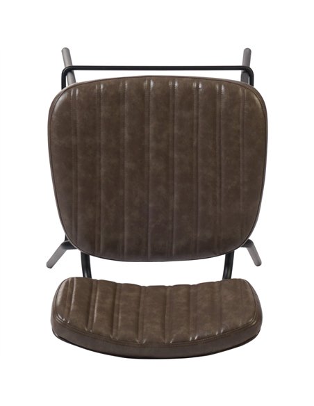 Modern High Bar Stool with PU Leather Seat Grey 460x540x1140mm | Stalwart DA-TGS102