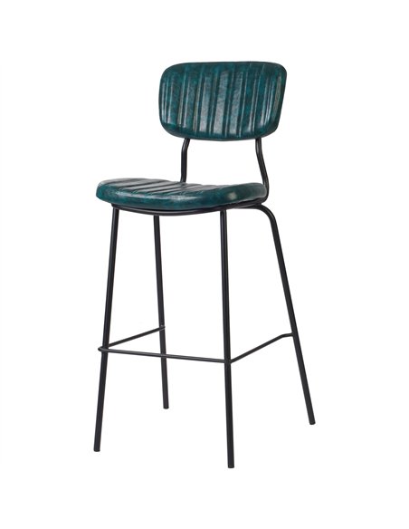 Modern High Bar Stool with PU Leather Seat Green 460x540x1140mm | Stalwart DA-TGS104