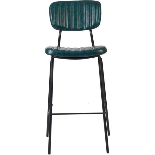 Modern High Bar Stool with PU Leather Seat Green 460x540x1140mm | Stalwart DA-TGS104