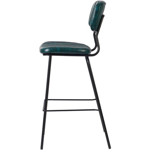 Modern High Bar Stool with PU Leather Seat Green 460x540x1140mm | Stalwart DA-TGS104