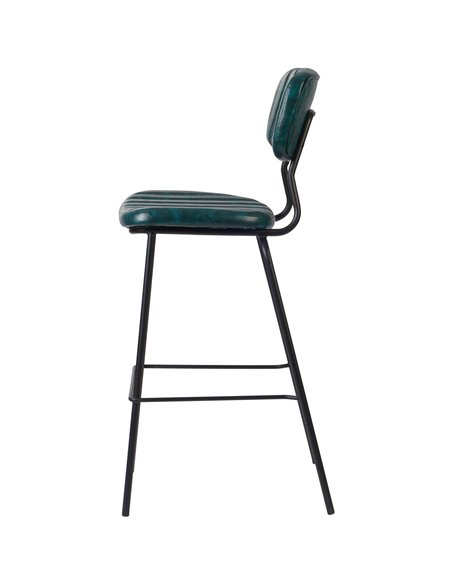 Modern High Bar Stool with PU Leather Seat Green 460x540x1140mm | Stalwart DA-TGS104