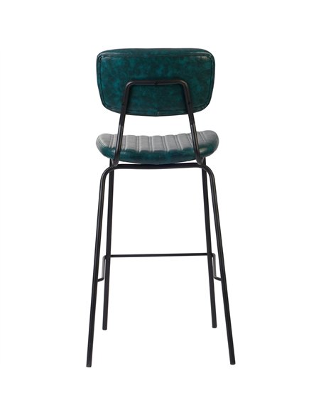 Modern High Bar Stool with PU Leather Seat Green 460x540x1140mm | Stalwart DA-TGS104