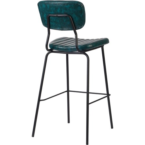 Modern High Bar Stool with PU Leather Seat Green 460x540x1140mm | Stalwart DA-TGS104