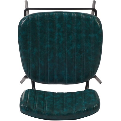 Modern High Bar Stool with PU Leather Seat Green 460x540x1140mm | Stalwart DA-TGS104