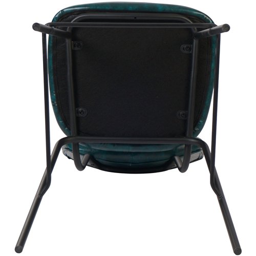 Modern High Bar Stool with PU Leather Seat Green 460x540x1140mm | Stalwart DA-TGS104