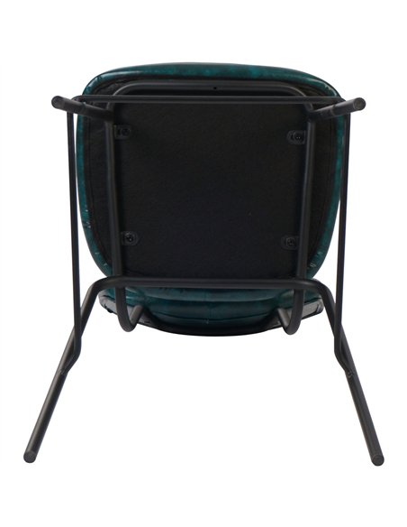 Modern High Bar Stool with PU Leather Seat Green 460x540x1140mm | Stalwart DA-TGS104