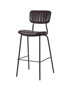 Modern High Bar Stool with PU Leather Seat Dark Brown 460x540x1140mm | Stalwart DA-TGS106