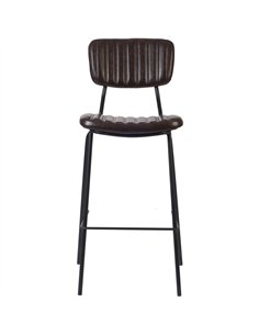 Modern High Bar Stool with PU Leather Seat Dark Brown 460x540x1140mm | Stalwart DA-TGS106 2