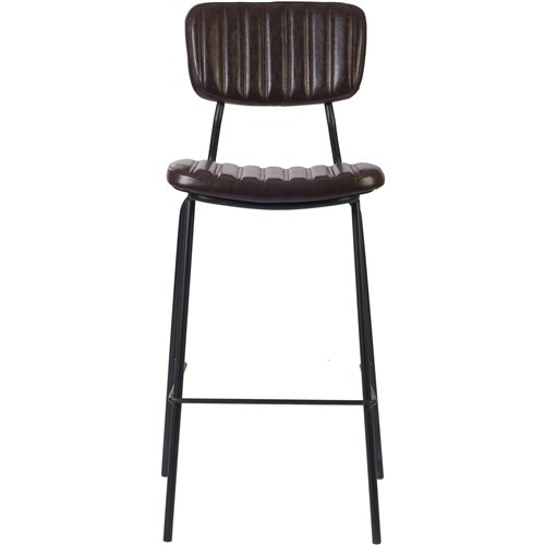 Modern High Bar Stool with PU Leather Seat Dark Brown 460x540x1140mm | Stalwart DA-TGS106