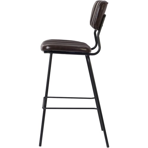 Modern High Bar Stool with PU Leather Seat Dark Brown 460x540x1140mm | Stalwart DA-TGS106