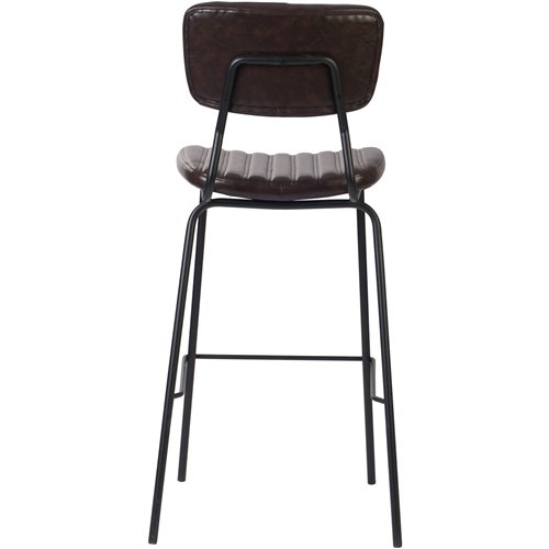Modern High Bar Stool with PU Leather Seat Dark Brown 460x540x1140mm | Stalwart DA-TGS106