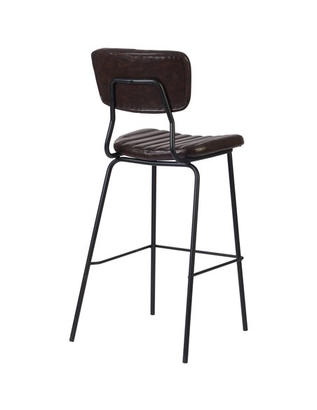 Modern High Bar Stool with PU Leather Seat Dark Brown 460x540x1140mm | Stalwart DA-TGS106