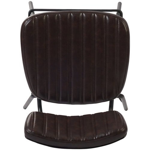 Modern High Bar Stool with PU Leather Seat Dark Brown 460x540x1140mm | Stalwart DA-TGS106