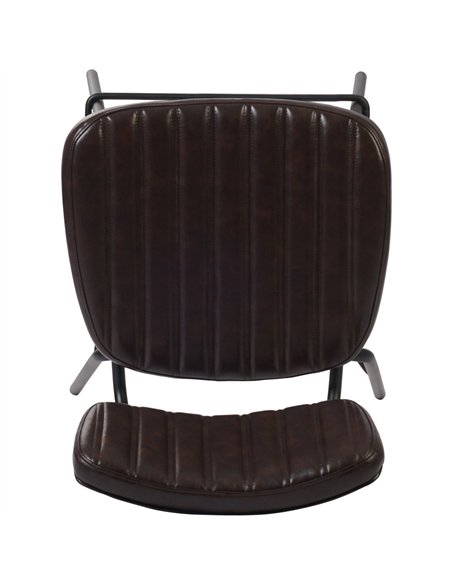 Modern High Bar Stool with PU Leather Seat Dark Brown 460x540x1140mm | Stalwart DA-TGS106