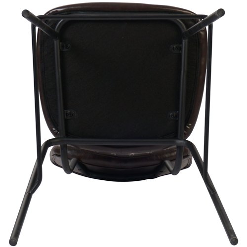 Modern High Bar Stool with PU Leather Seat Dark Brown 460x540x1140mm | Stalwart DA-TGS106