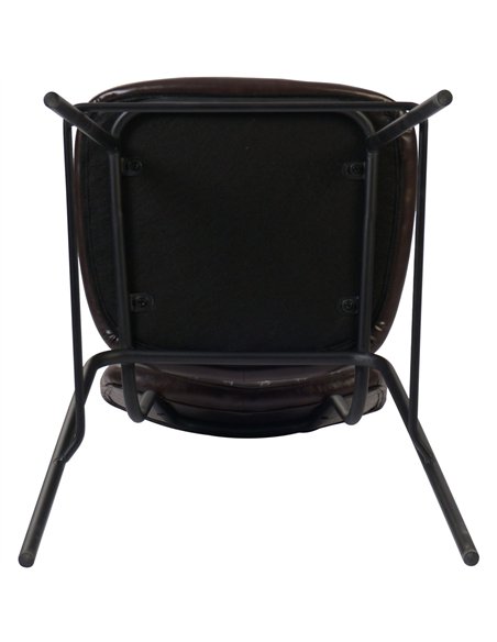 Modern High Bar Stool with PU Leather Seat Dark Brown 460x540x1140mm | Stalwart DA-TGS106