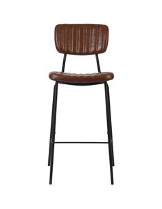 Modern High Bar Stool with PU Leather Seat Light Brown 460x540x1140mm | Stalwart DA-TGS108 2