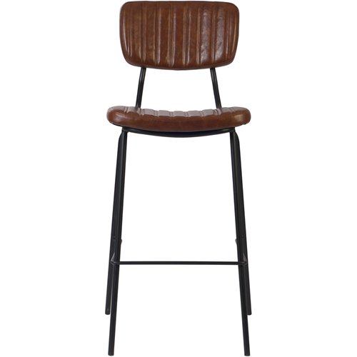 Modern High Bar Stool with PU Leather Seat Light Brown 460x540x1140mm | Stalwart DA-TGS108