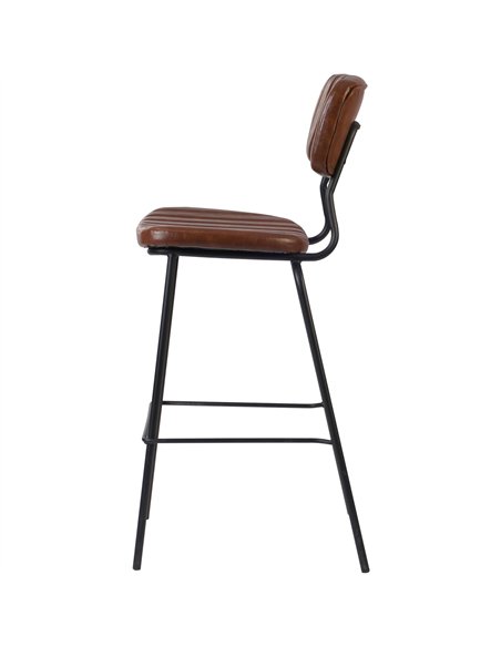 Modern High Bar Stool with PU Leather Seat Light Brown 460x540x1140mm | Stalwart DA-TGS108