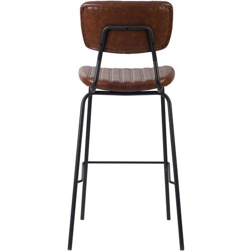 Modern High Bar Stool with PU Leather Seat Light Brown 460x540x1140mm | Stalwart DA-TGS108