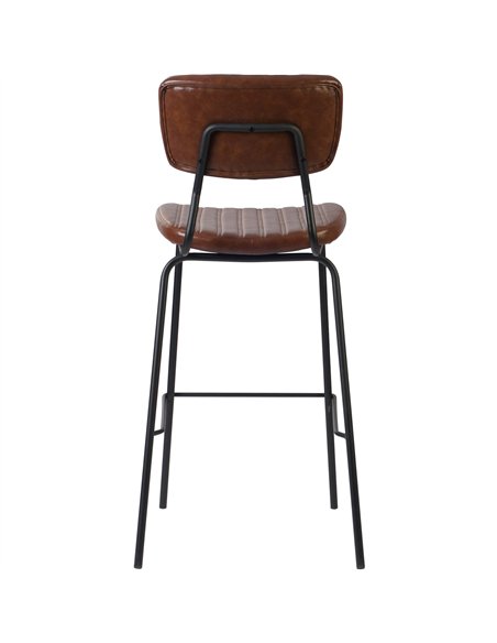 Modern High Bar Stool with PU Leather Seat Light Brown 460x540x1140mm | Stalwart DA-TGS108