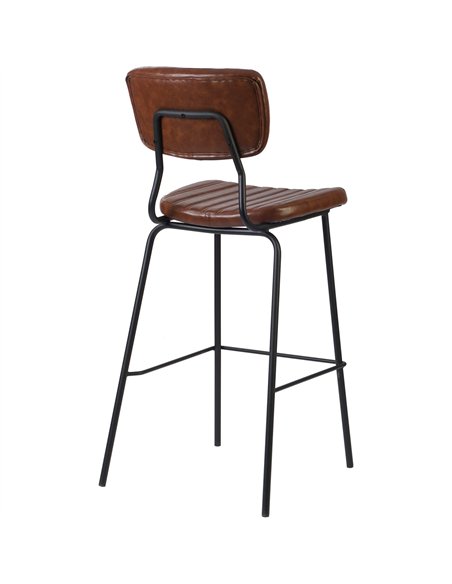 Modern High Bar Stool with PU Leather Seat Light Brown 460x540x1140mm | Stalwart DA-TGS108