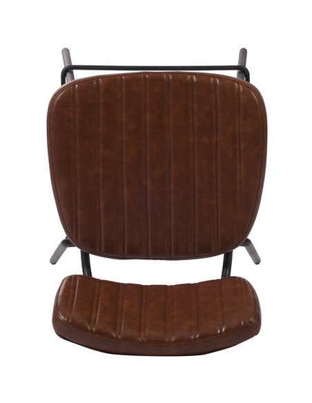 Modern High Bar Stool with PU Leather Seat Light Brown 460x540x1140mm | Stalwart DA-TGS108