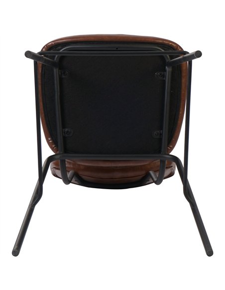 Modern High Bar Stool with PU Leather Seat Light Brown 460x540x1140mm | Stalwart DA-TGS108