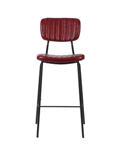 Modern High Bar Stool with PU Leather Seat Red 460x540x1140mm | Stalwart DA-TGS110 2