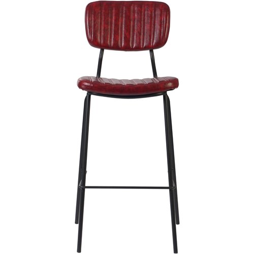 Modern High Bar Stool with PU Leather Seat Red 460x540x1140mm | Stalwart DA-TGS110