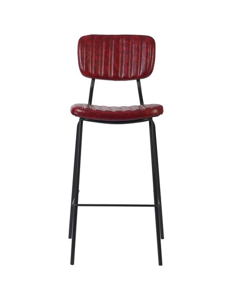 Modern High Bar Stool with PU Leather Seat Red 460x540x1140mm | Stalwart DA-TGS110