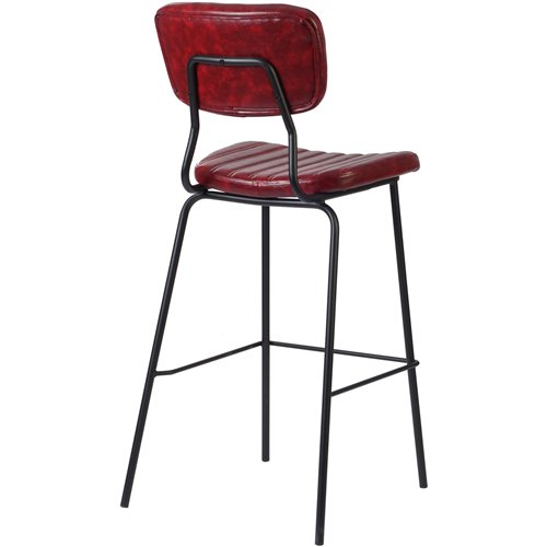 Modern High Bar Stool with PU Leather Seat Red 460x540x1140mm | Stalwart DA-TGS110