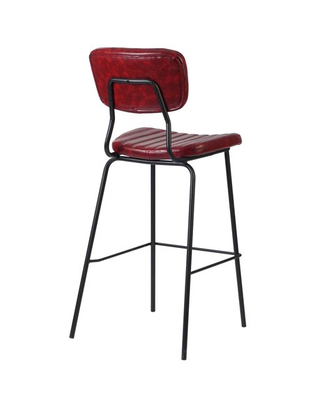 Modern High Bar Stool with PU Leather Seat Red 460x540x1140mm | Stalwart DA-TGS110