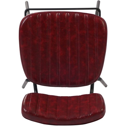 Modern High Bar Stool with PU Leather Seat Red 460x540x1140mm | Stalwart DA-TGS110