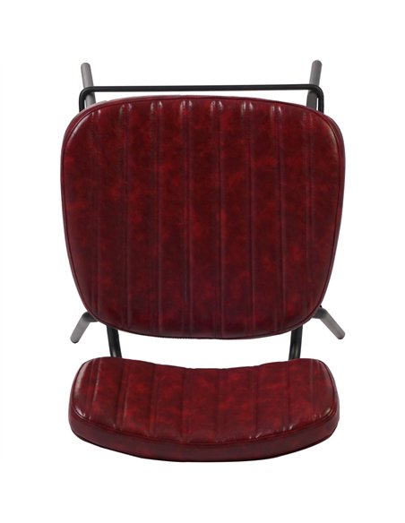 Modern High Bar Stool with PU Leather Seat Red 460x540x1140mm | Stalwart DA-TGS110