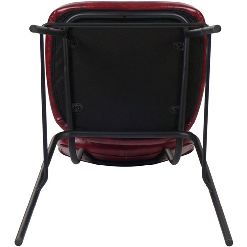 Modern High Bar Stool with PU Leather Seat Red 460x540x1140mm | Stalwart DA-TGS110