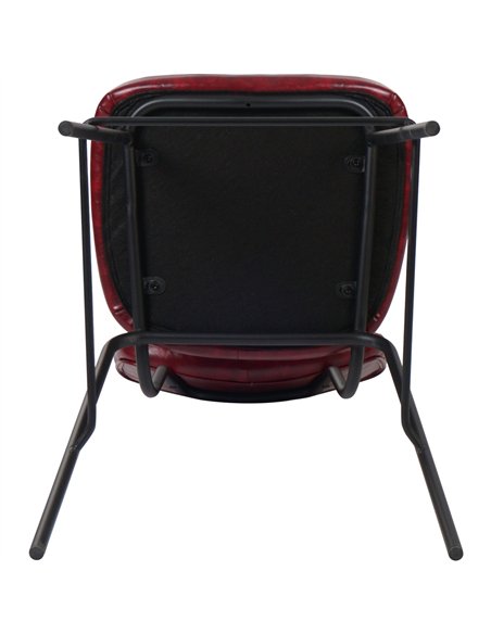 Modern High Bar Stool with PU Leather Seat Red 460x540x1140mm | Stalwart DA-TGS110