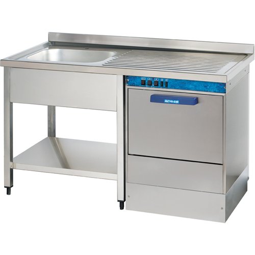 Commercial Sink for Dishwashers 1 Bowl Left Bottom Shelf Splashback 1200x600x950 | Stalwart DA-YLS126SBL1