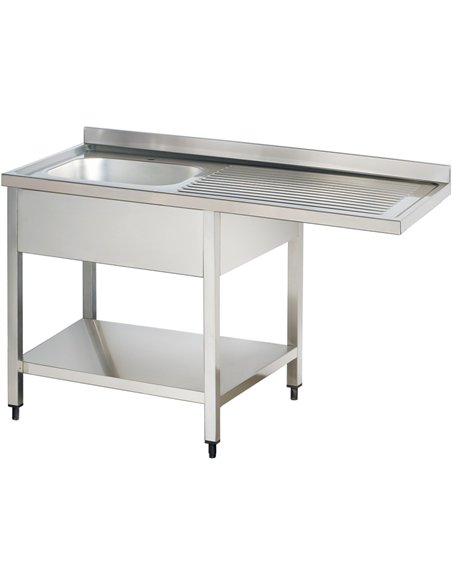 Commercial Sink for Dishwashers 1 Bowl Left Bottom Shelf Splashback 1200x700x950 | Stalwart DA-YLS127SBL1