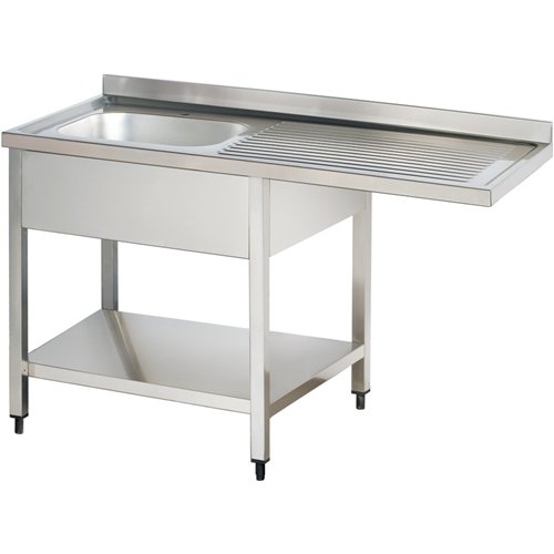 Commercial Sink for Dishwashers 1 Bowl Left Bottom Shelf Splashback 1400x600x950mm | Stalwart DA-YLS146SBL1