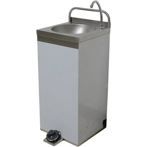 Stainless Steel Freestanding Hand Wash Sink with Foot Pedal 400x400x850mm | Stalwart DA-YLS30